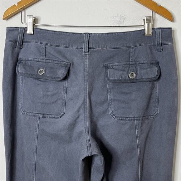 Motto Women's Utility Pants 10 Gray Blue Roll Cuff Soft Sateen Stretch Straight - Picture 7 of 12